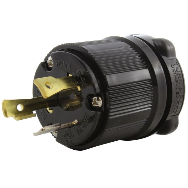 Locking Plug, L5-30P, 30 A, 125V AC, Black